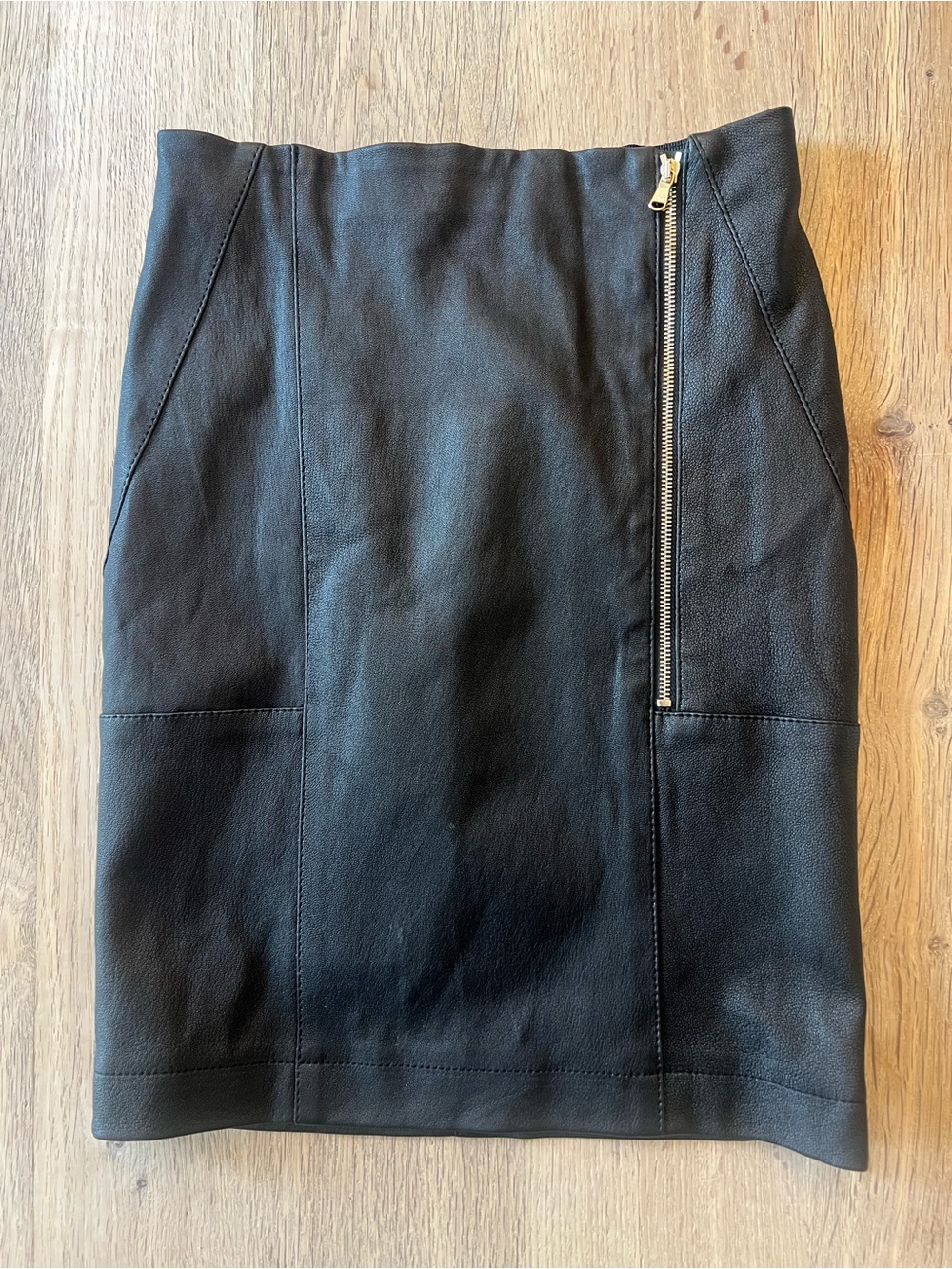 Patrizia Pepe Black Faux Leather Mini  Pencil Skirt Made in Italy 38